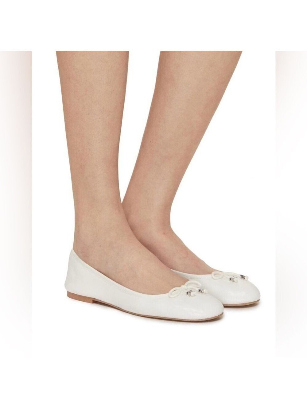 Sam Edelman Felicia Luxe White Leather Ballet Flats - NWT